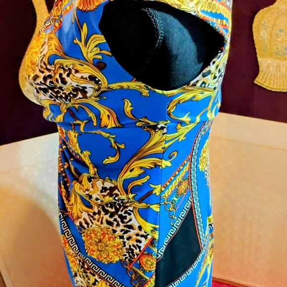 Dressbarn Leopard and Chains dress with scrunched side - Picture 6 of 7